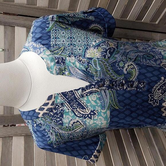 Blue Paisley Print Top | Sami & Jo | X Large - Picture 5 of 11